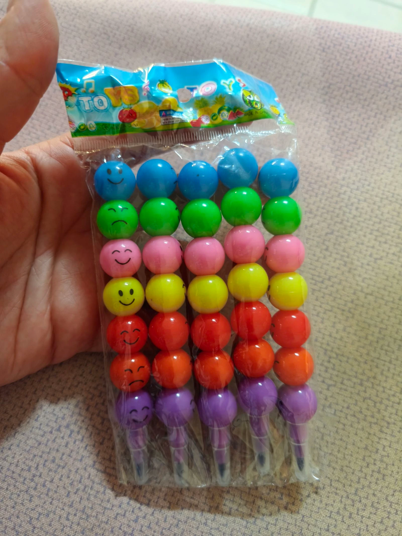 Crayon Émoji Empilable Multicolore (Neuf) | Crayons Empilables Émoji Multicolores – photo 2